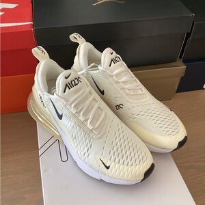 Nike Air Max 270 Sail Coconut Milk Black Women’s Size 9.5 NEW w/ Box